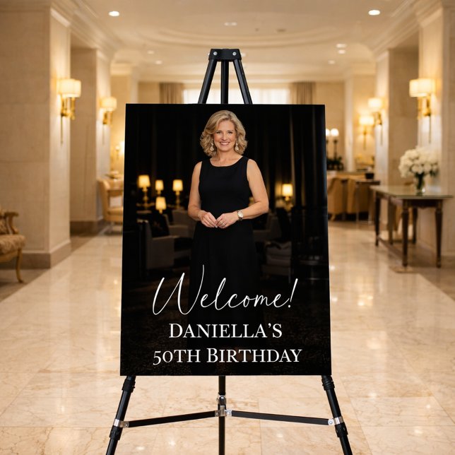 Birthday party photo elegant welcome foam board (Creator Uploaded)