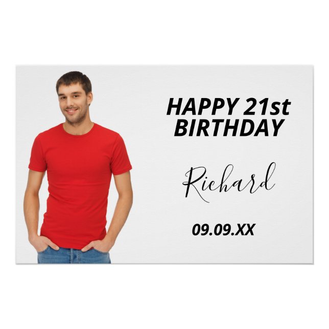 Birthday party photo guy welcome poster (Front)