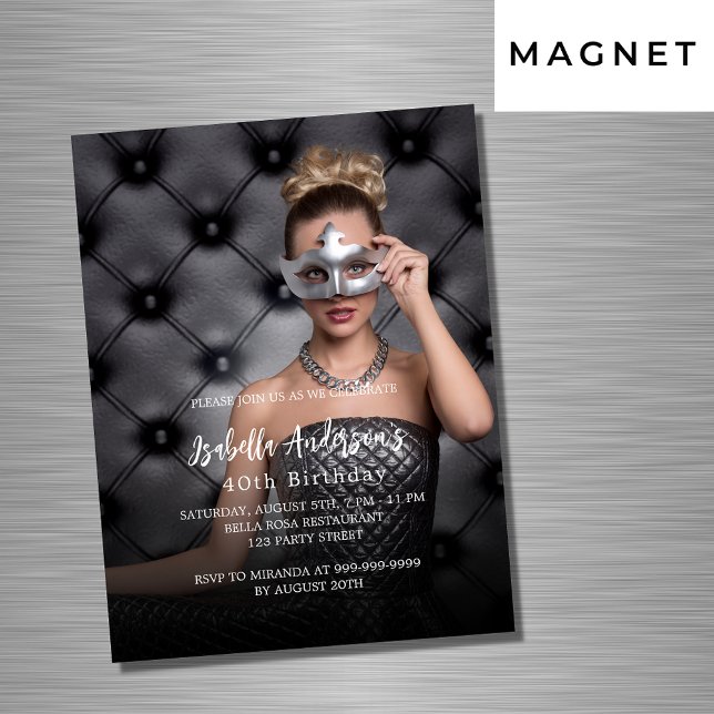 Birthday party photo luxury magnetic invitation (Creator Uploaded)