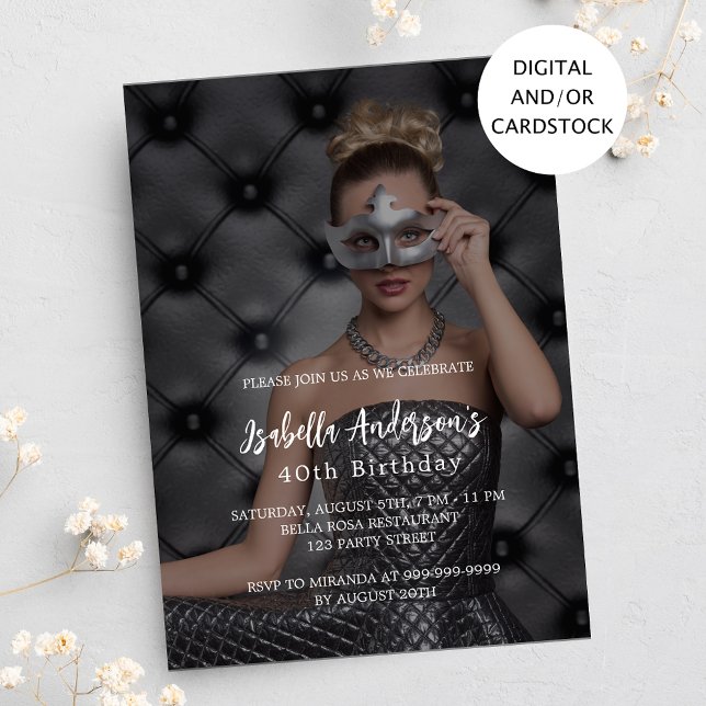 Birthday party photo modern invitation (Creator Uploaded)