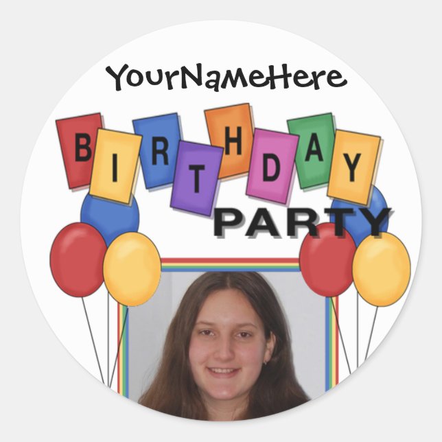 Birthday Party Photo Stickers (Front)