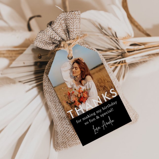 Birthday Party Photo Thank You Gift Tags (Creator Uploaded)