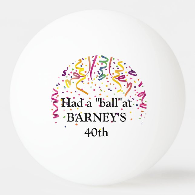 Birthday Party Ping Pong Ball Favors (Front)