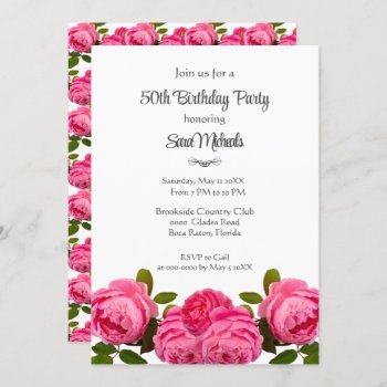 Birthday Party Pink Roses Party  Invitation by Susang6 at Zazzle