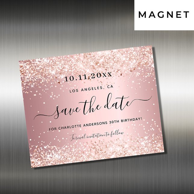 Birthday party pink Save the date magnet (Creator Uploaded)