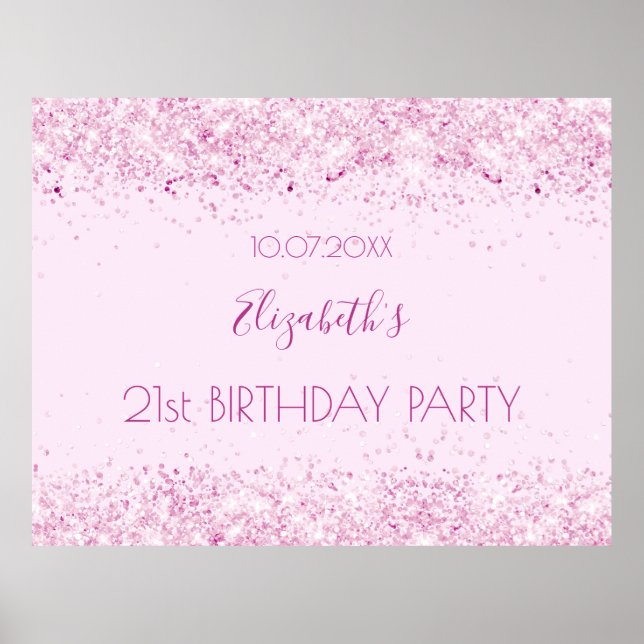 Birthday party pink welcome sign (Front)