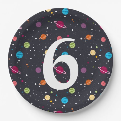birthday party planets and stars paper plates