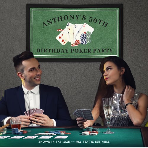 Birthday Party Poker Casino Vegas Banner