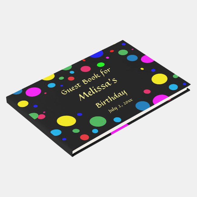 Birthday Party Polka Dot Bubble Balloon Guest Book