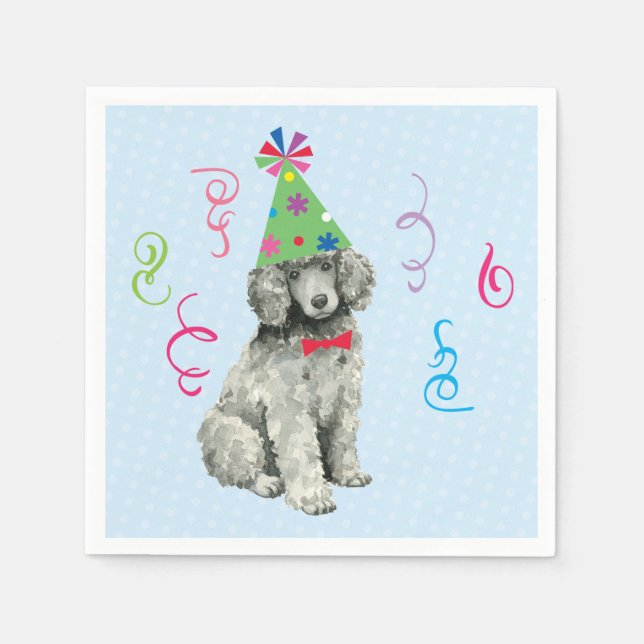 Birthday Party Poodle Napkins (Front)