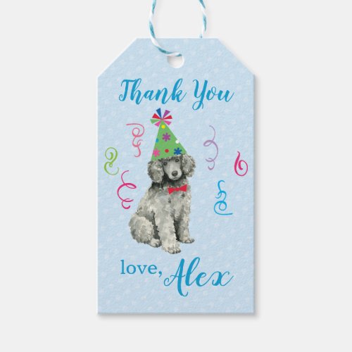 Birthday Party Poodle Thank You Gift Tags