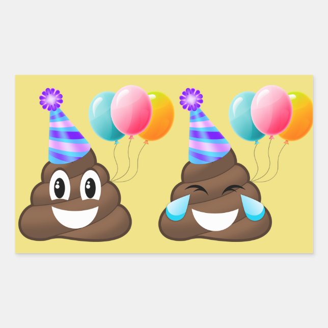 Birthday Party Poopers Emoji Stickers (Front)