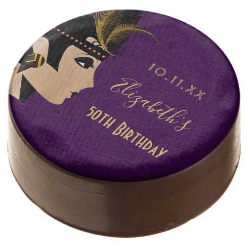 Birthday party Purple gold 1920s art deco style Chocolate Covered Oreo