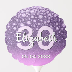 Birthday party purple pink glitter diamonds  balloon