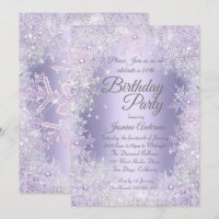 Birthday Party Purple Silver Winter Wonderland
