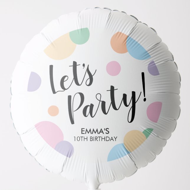 Birthday Party Rainbow Confetti Dots Balloon (Front)