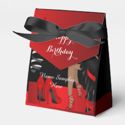 Birthday Party Red Black Shoe High Heels Favor Box