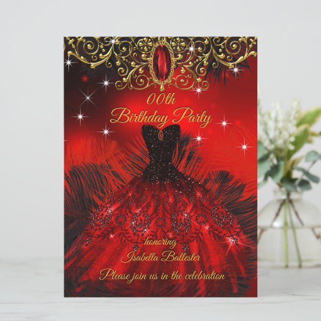 open lace back dress Birthday invitations lillac dress (set of 100)