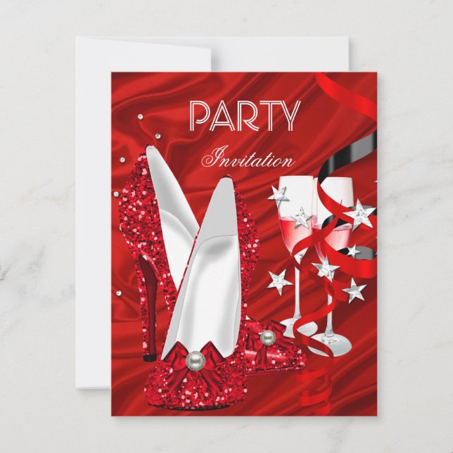 Birthday Party Red Shoes Invitation (Front)