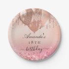Birthday party rose gold blush pink glitter name