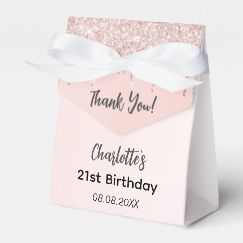 Birthday Party rose gold drips thank you Favor Boxes