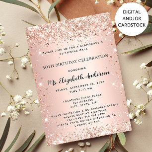 Birthday party rose gold elegant formal invitation
