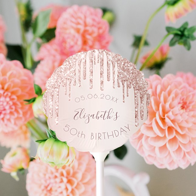 Birthday party rose gold glitter blush pink balloon (Creator Uploaded)