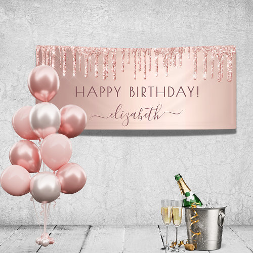 Birthday party rose gold glitter pink sparkle