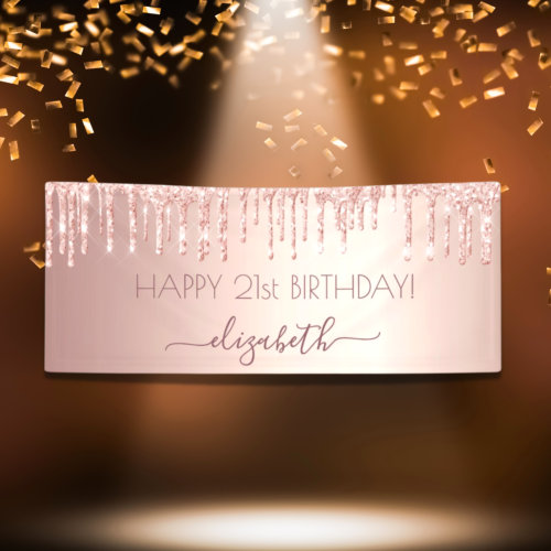 Birthday party rose gold glitter pink sparkle