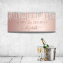Birthday party rose gold glitter silver sparkle banner
