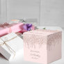 Birthday party rose gold pink favor boxes