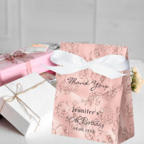 Birthday Party rose gold pink glitter thank you Favor Boxes