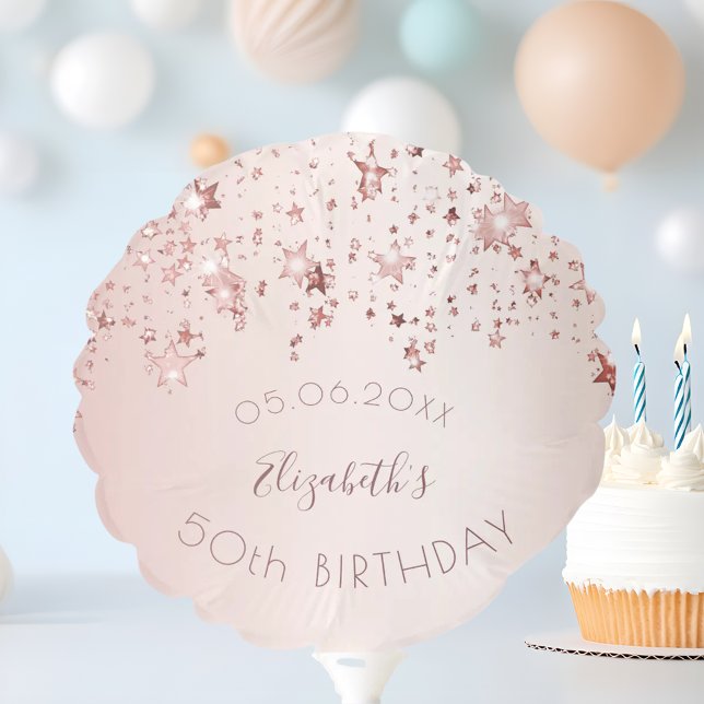 Birthday party rose gold stars dripping glam balloon (Creator Uploaded)