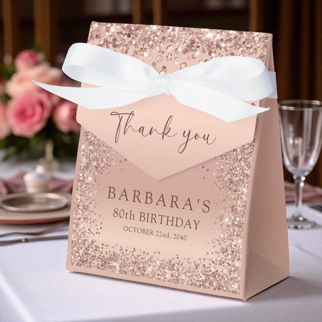 Birthday Party Rose Gold Thank You Cute Favor Boxes (Creator Uploaded)