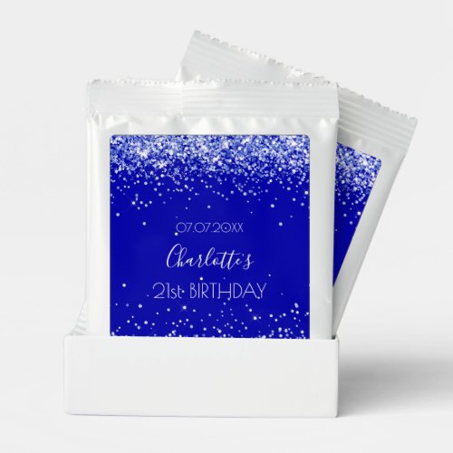 Birthday party royal blue glitter dust name margarita drink mix