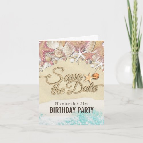 Birthday Party Save The Date Summer Beach Starfish Invitation