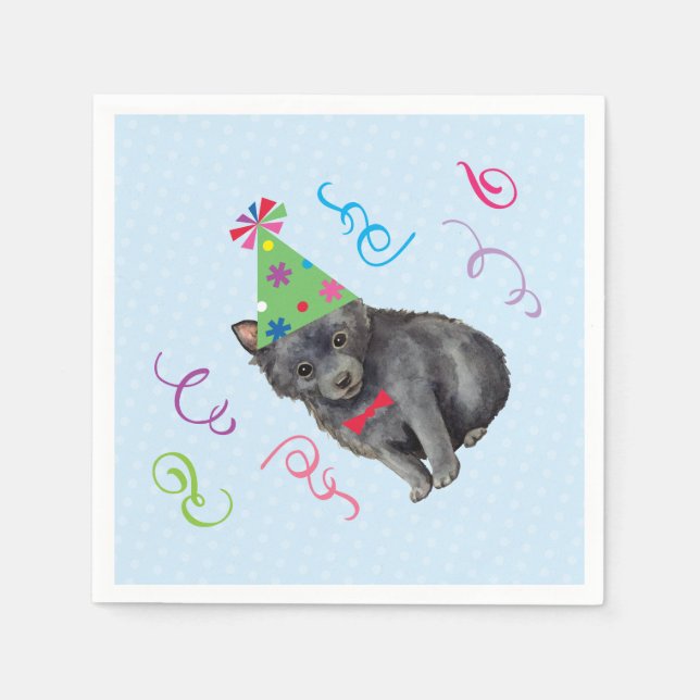 Birthday Party Schipperke Napkins (Front)