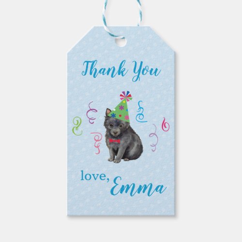 Birthday Party Schipperke Thank You Gift Tags