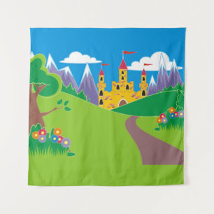 Birthday Party Selfie Photo Princess Knight Tapestry