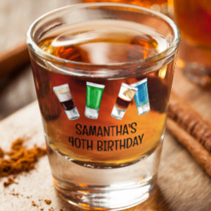 Birthday Party Shot Drink Alcohol Personalized Glass