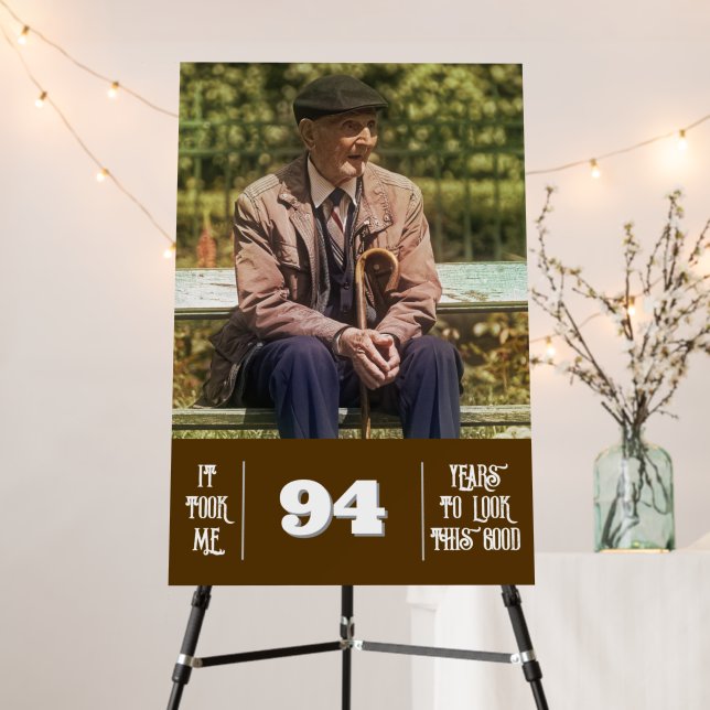 Birthday Party Sign With Photo For Any Age (In Situ (Stand))
