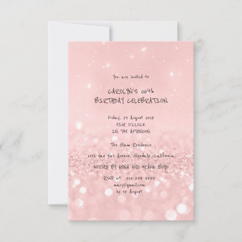 Birthday Party Silver Glitter Gray Black White Vip Invitation