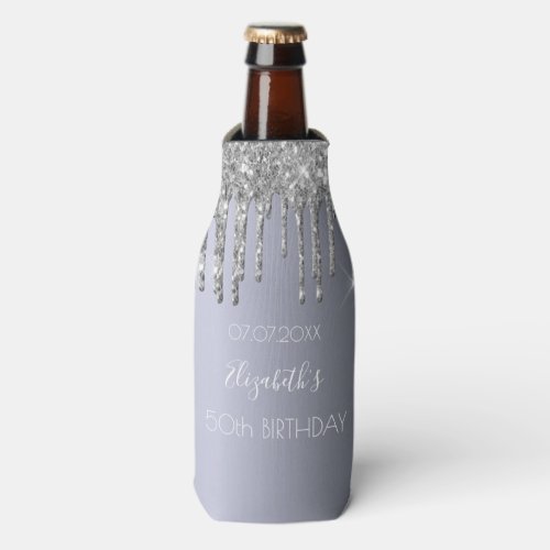 Birthday party silver glitter mame sparkle bottle cooler