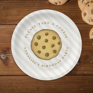 Birthday Party Simple Modern Cookie Dessert Treat Paper Plates