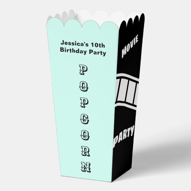 Birthday Party Snack Movie Night Stylish Popcorn Favor Boxes (Front)
