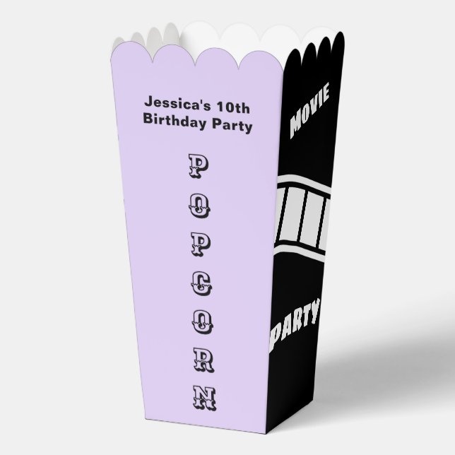 Birthday Party Snack Movie Night Stylish Popcorn Favor Boxes (Front)
