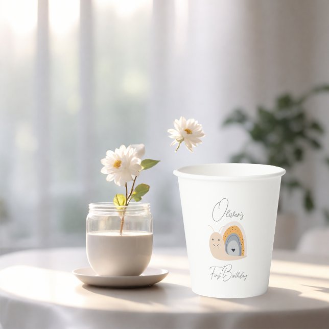 Birthday Party Snail Rainbow Rain Paper Cups (Creator Uploaded)