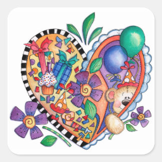 Birthday Party Square Sticker