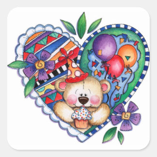 Birthday Party Square Sticker