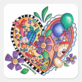 Birthday Party Square Sticker